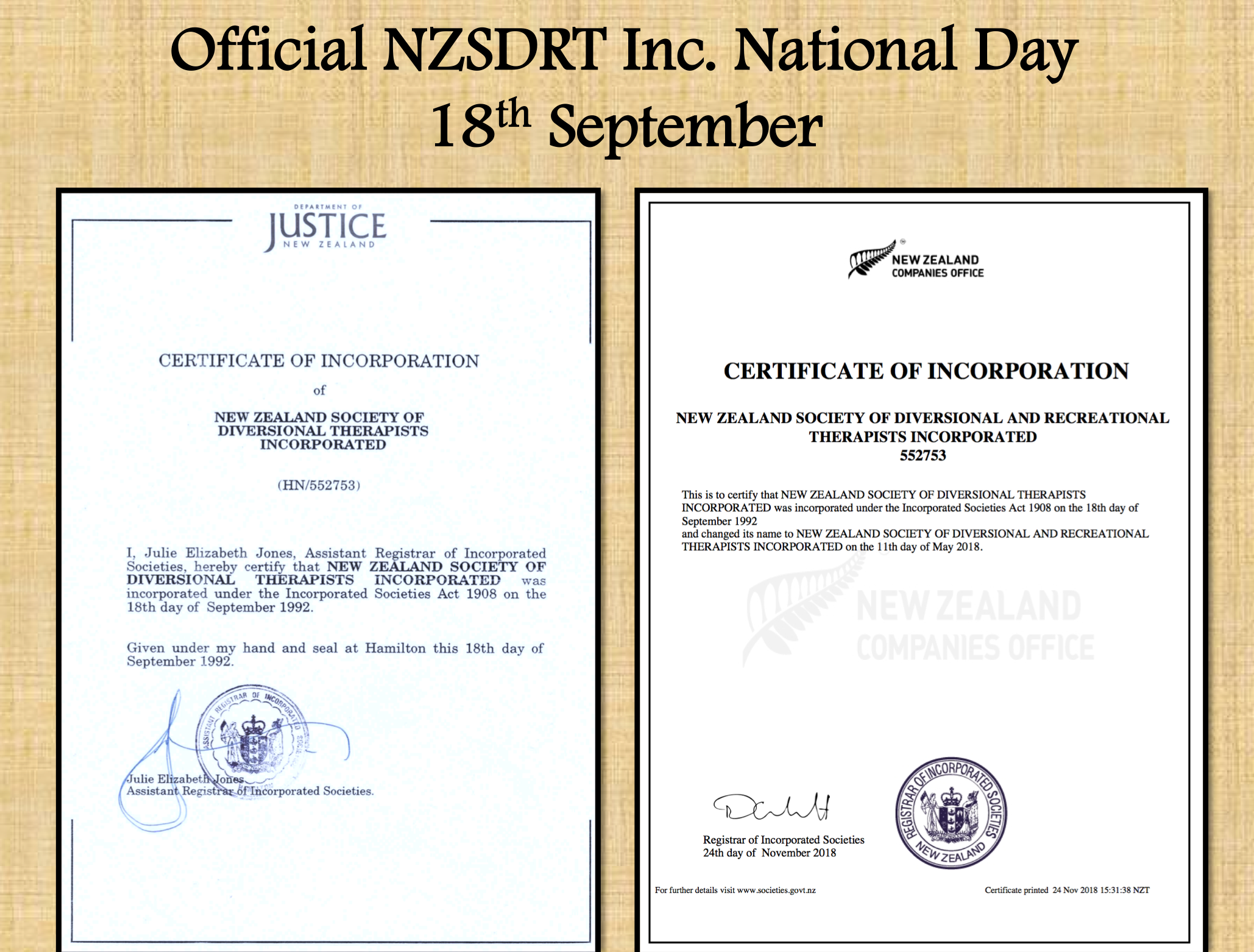 Official NZSDRT Inc. Day